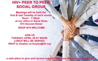 HIV+ Peer to Peer Social Support Group Lunch – Tuesday, April 26