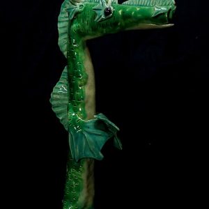 Nan Waters Green Sea Dragon with green and blue glossy glaze on high fire stoneware